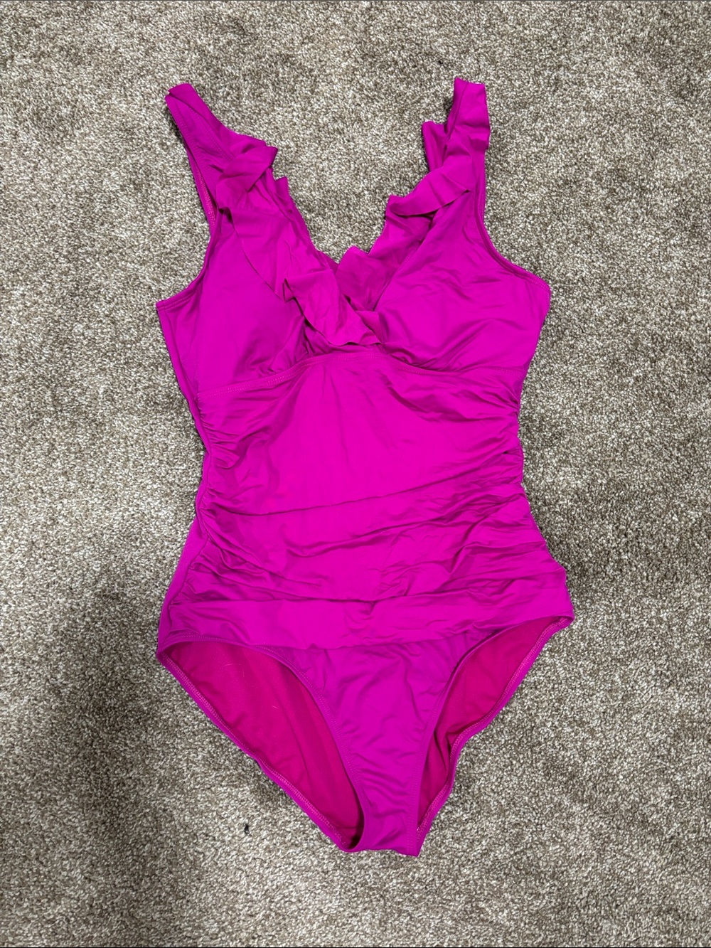 Women’s Magenta Ruffle One-Piece